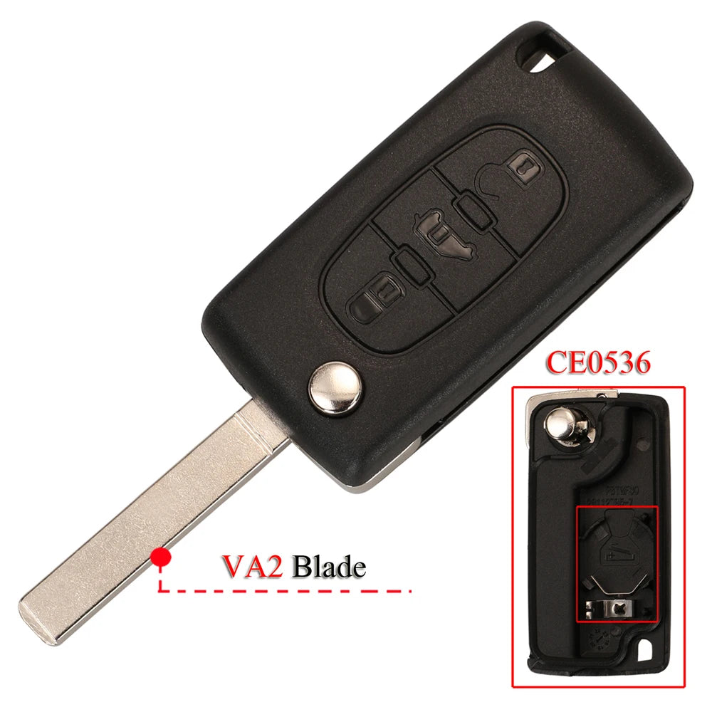 Coque de clés Peugeot / Citroën 3 boutons (coffre)