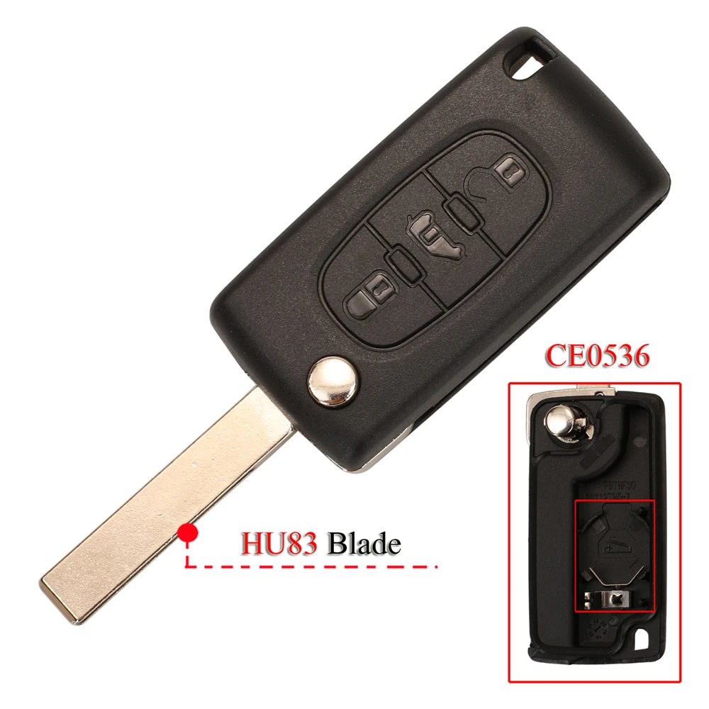 Coque de clés Peugeot / Citroën 3 boutons (coffre)