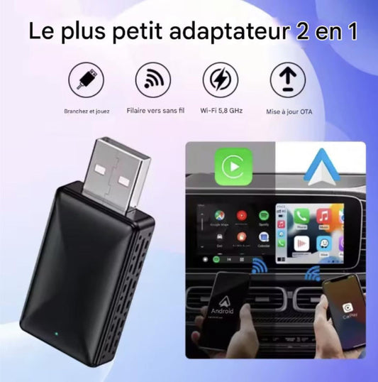 Adaptateur CarPlay sans fil avec fonction Bluetooth