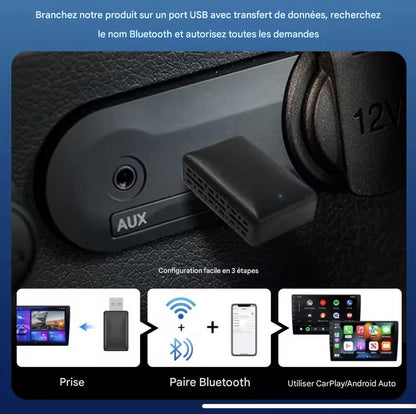 Adaptateur CarPlay sans fil avec fonction Bluetooth