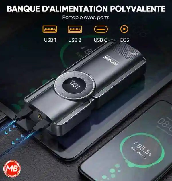 BuTure Booster Batterie 2500A 20000Mah Démarreurs De Batterie avec Compresseur